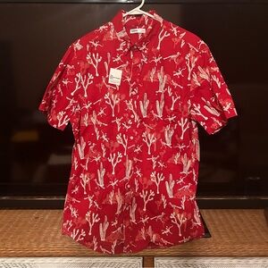 Dessert style red button down